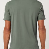 Travis Mathew Heater Series Jersey Polo in Balsam Green, back view