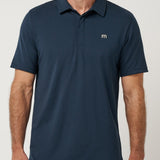 Travis Mathew Heater Series Jersey Polo in Total Eclipse, front view