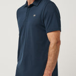 Travis Mathew Heater Series Jersey Polo in Total Eclipse, side view