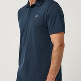Travis Mathew Heater Series Jersey Polo in Total Eclipse, side view