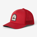 Alpine Air Snapback Hat in Pompeian Red, angled view