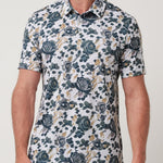 Travis Mathew Featherweight Villa Polo in White, front view