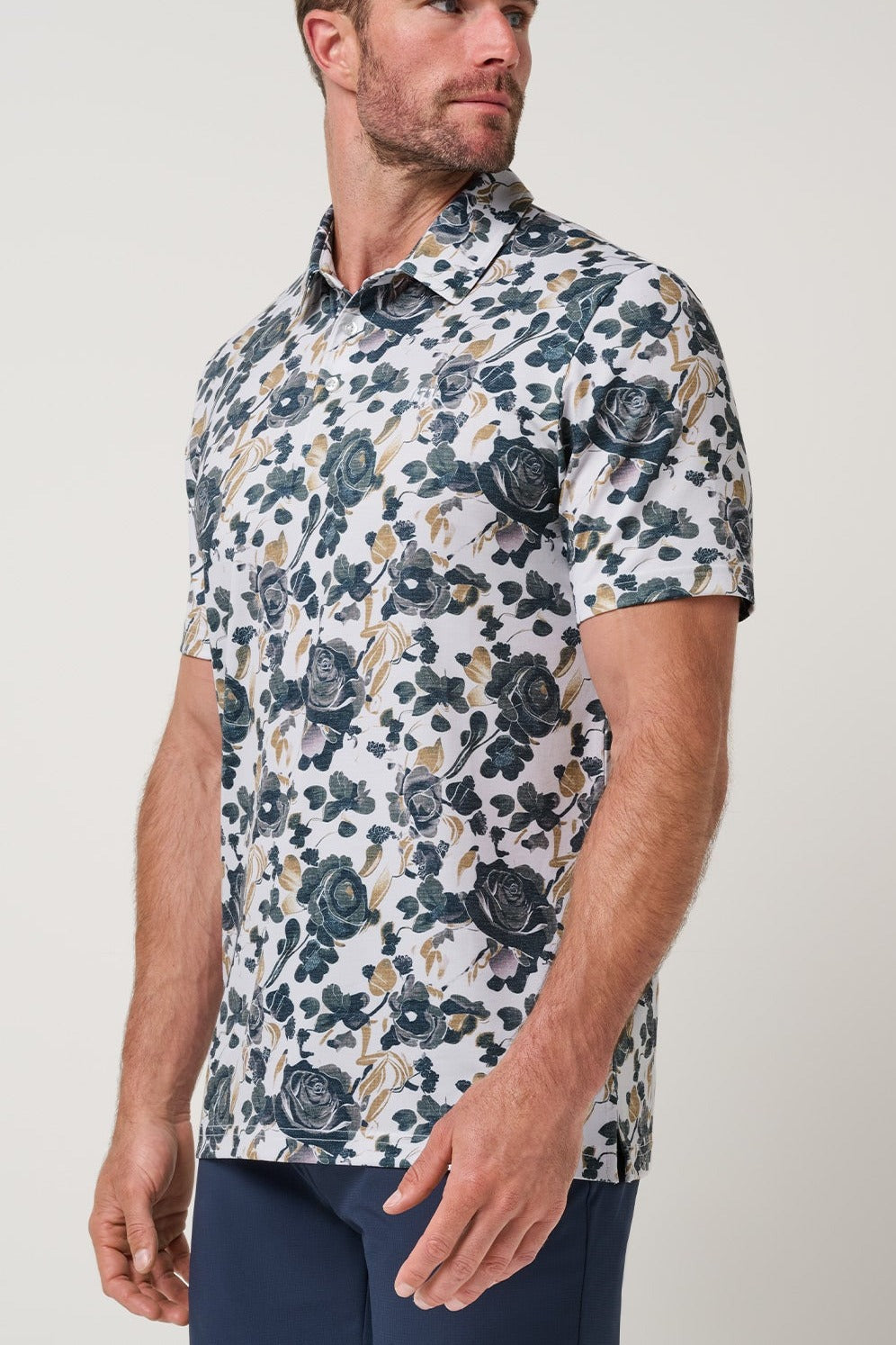 Travis Mathew Featherweight Villa Polo in White, side view
