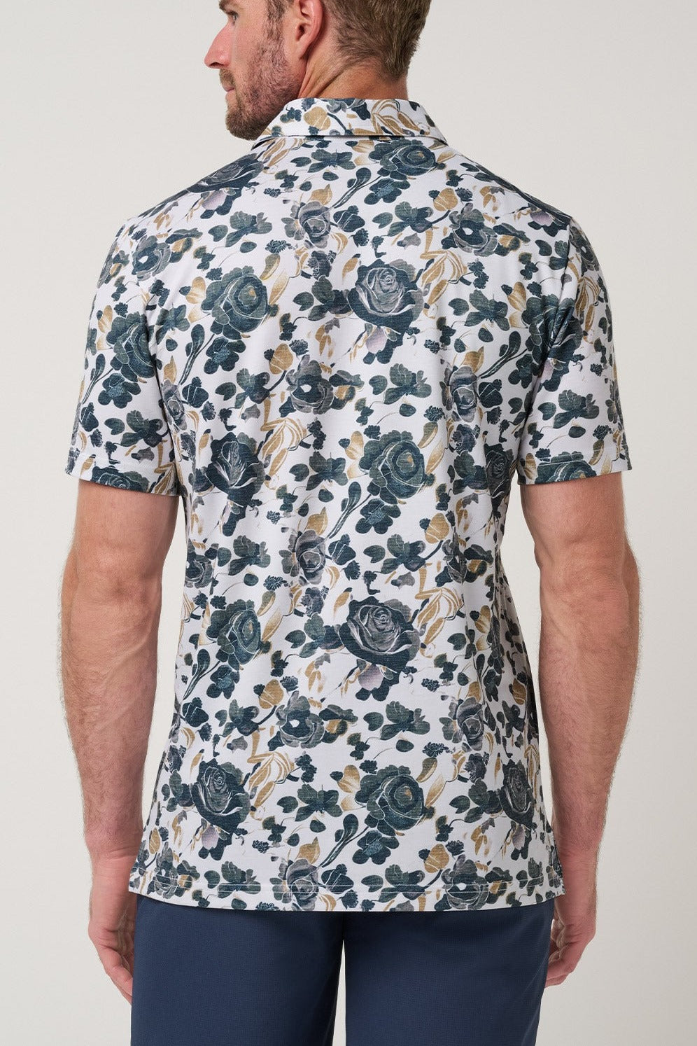 Travis Mathew Featherweight Villa Polo in White, back view