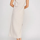 Della Pinstripe Linen Maxi Dress