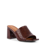 Seychelles Adapt III Sandal in brown croco, front view