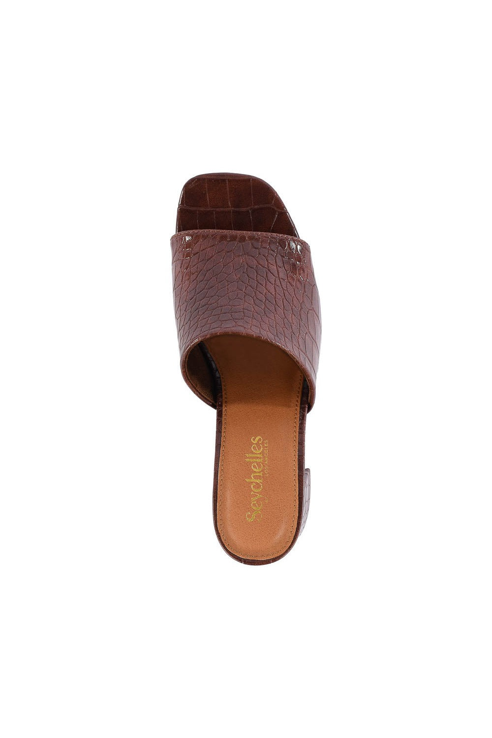 Seychelles Adapt III Sandal in brown croco, top view