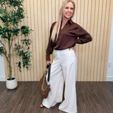 Satin Button-Down Shirt