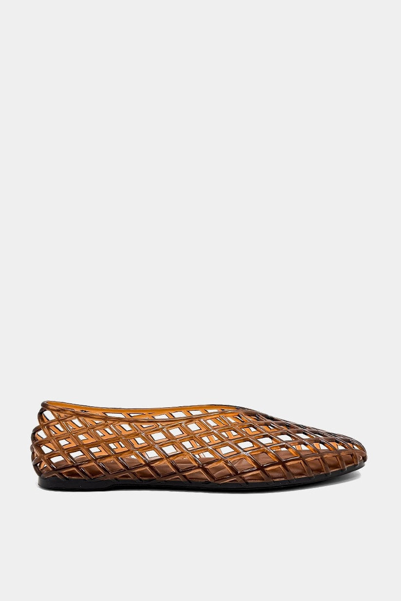 Shu Shop Alana Woven Lattice Flat in Brown