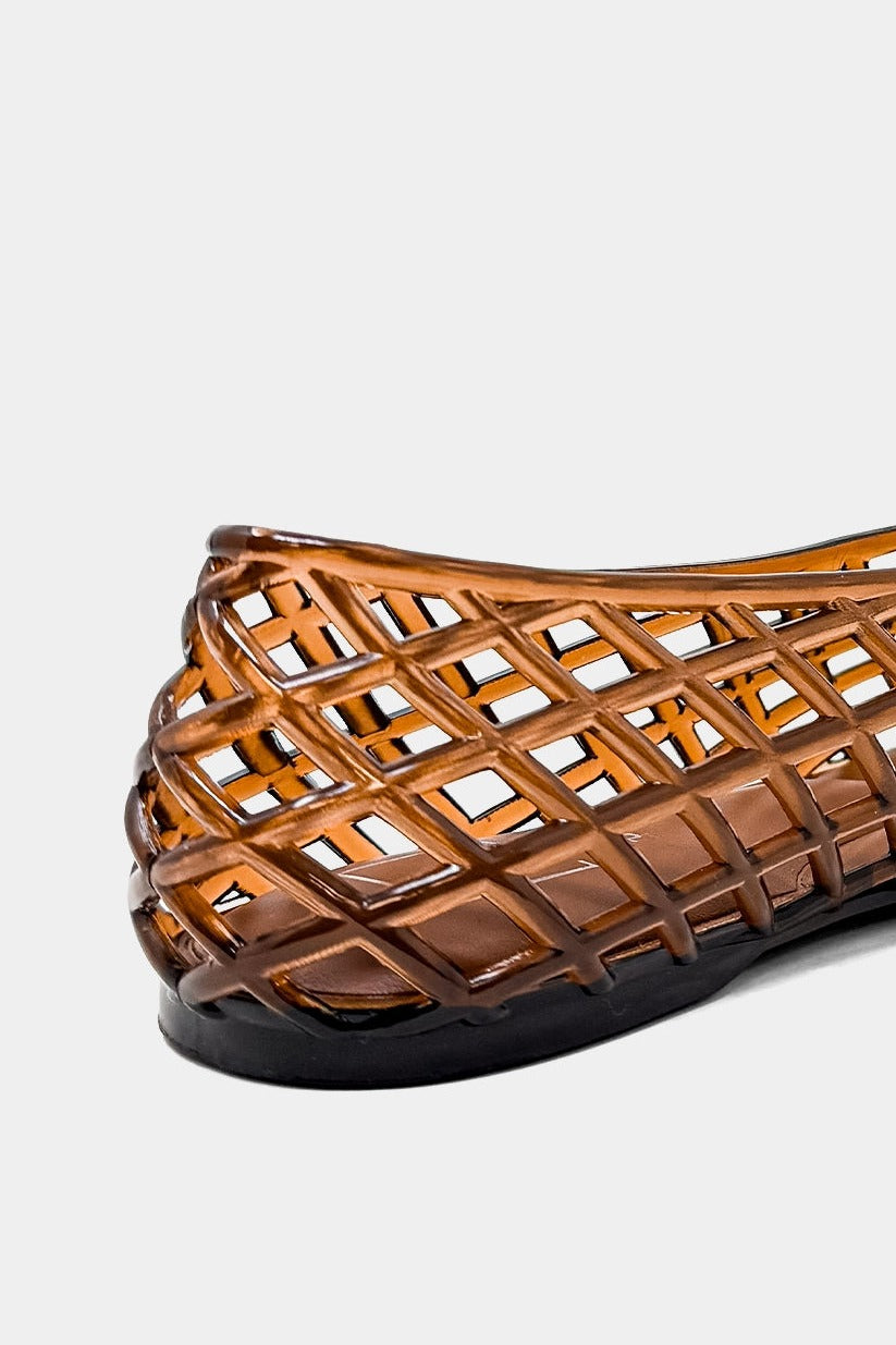 Shu Shop Alana Woven Lattice Flat in Brown