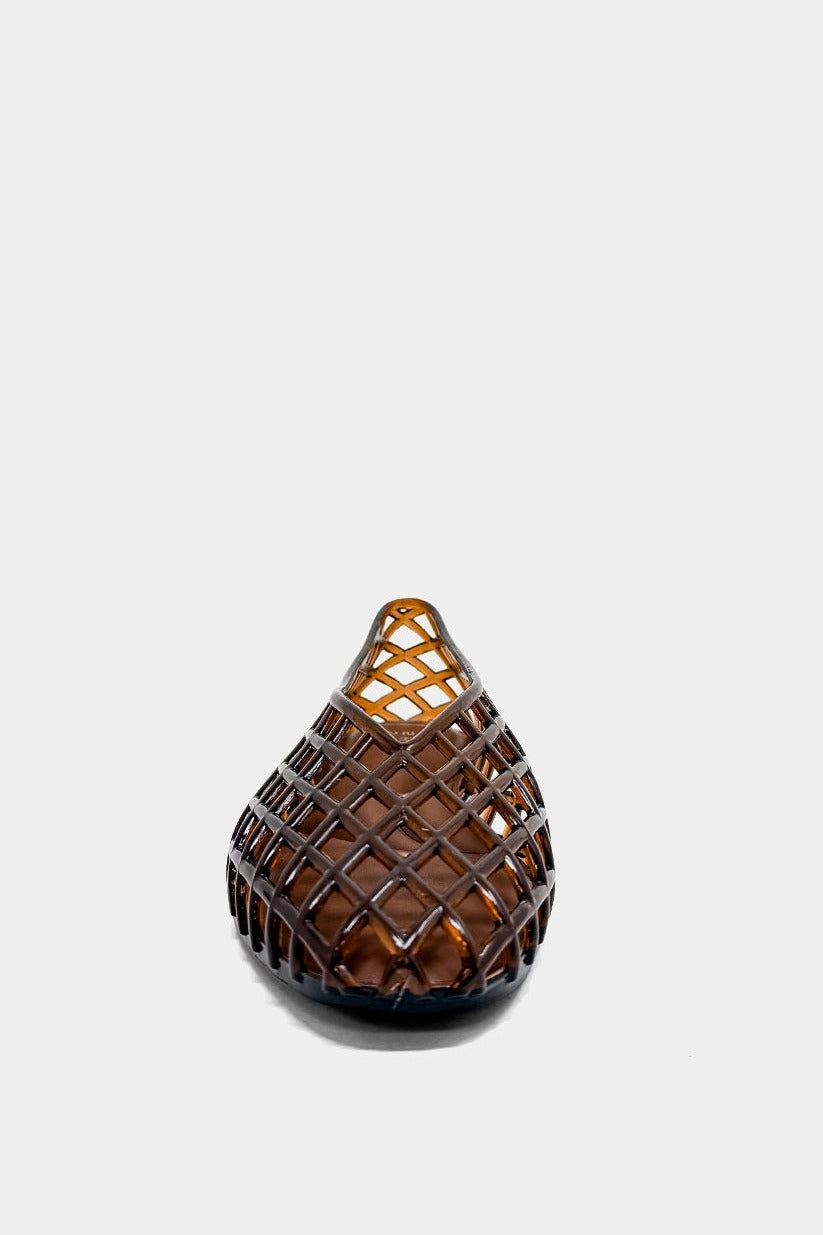 Shu Shop Alana Woven Lattice Flat in Brown