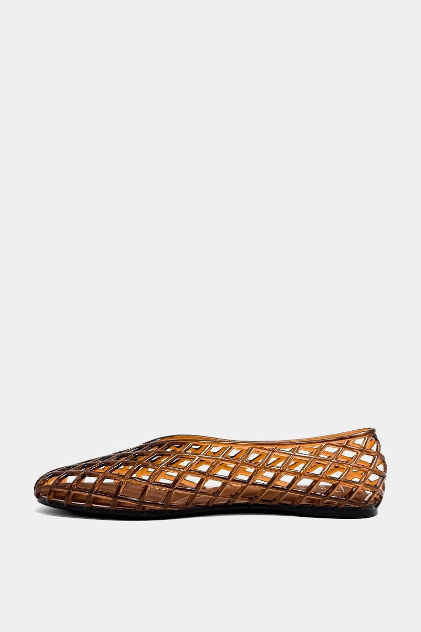 Shu Shop Alana Woven Lattice Flat in Brown