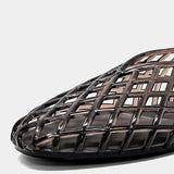 Shu Shop Alana Woven Lattice Flat in Charcoal
