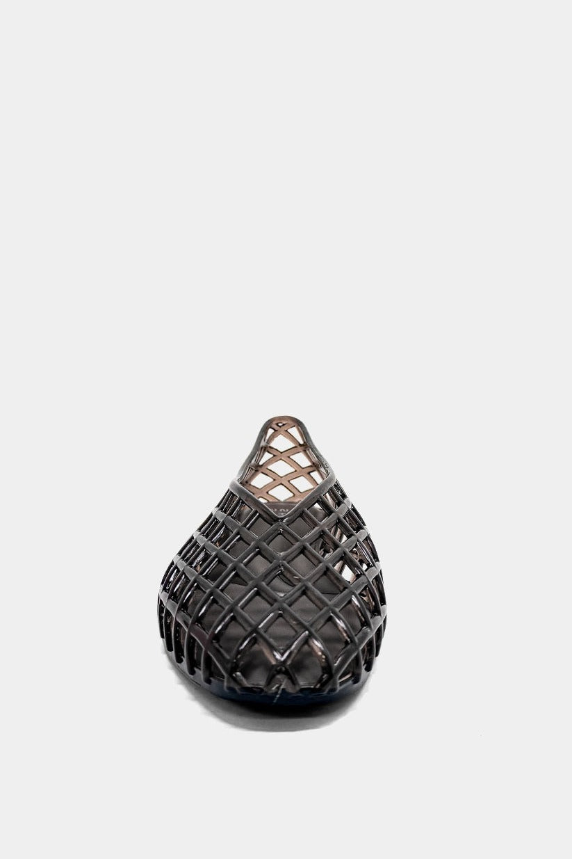Shu Shop Alana Woven Lattice Flat in Charcoal