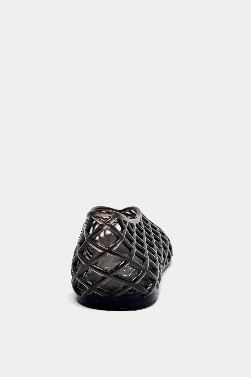 Shu Shop Alana Woven Lattice Flat in Charcoal