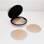 Reusable nipple covers in caramel with storage case