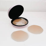 Reusable nipple covers in caramel with storage case