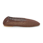 Marta Woven Flat in Chocolate side view