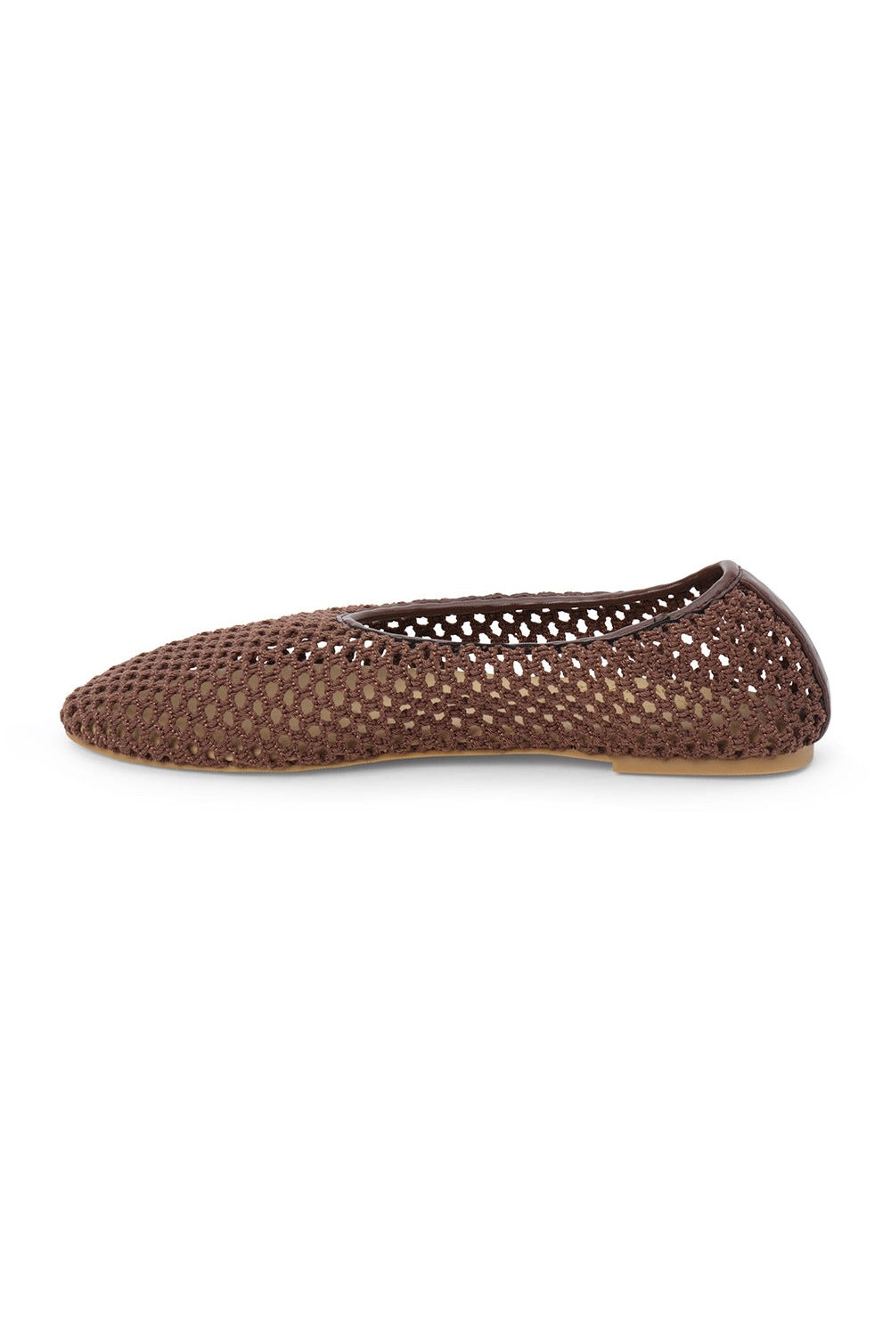 Marta Woven Flat in Chocolate angle view