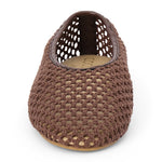 Marta Woven Flat in Chocolate front view