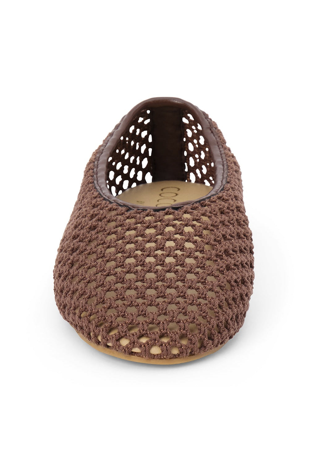 Marta Woven Flat in Chocolate front view