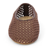 Marta Woven Flat in Chocolate front view