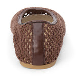 Marta Woven Flat in Chocolate back view