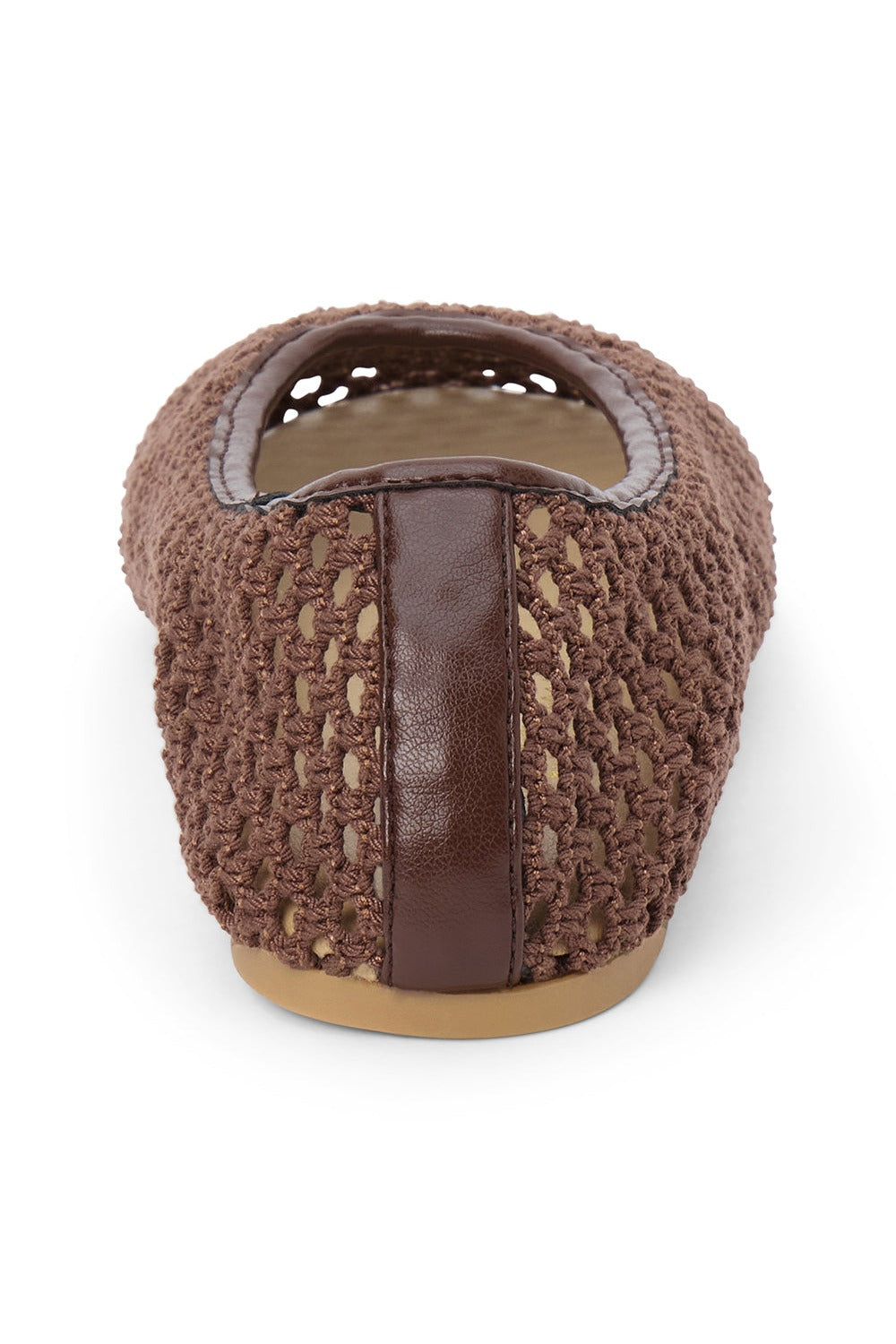 Marta Woven Flat in Chocolate back view