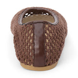 Marta Woven Flat in Chocolate back view