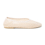 Marta Woven Flat in Ivory side view