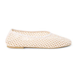 Marta Woven Flat in Ivory side view