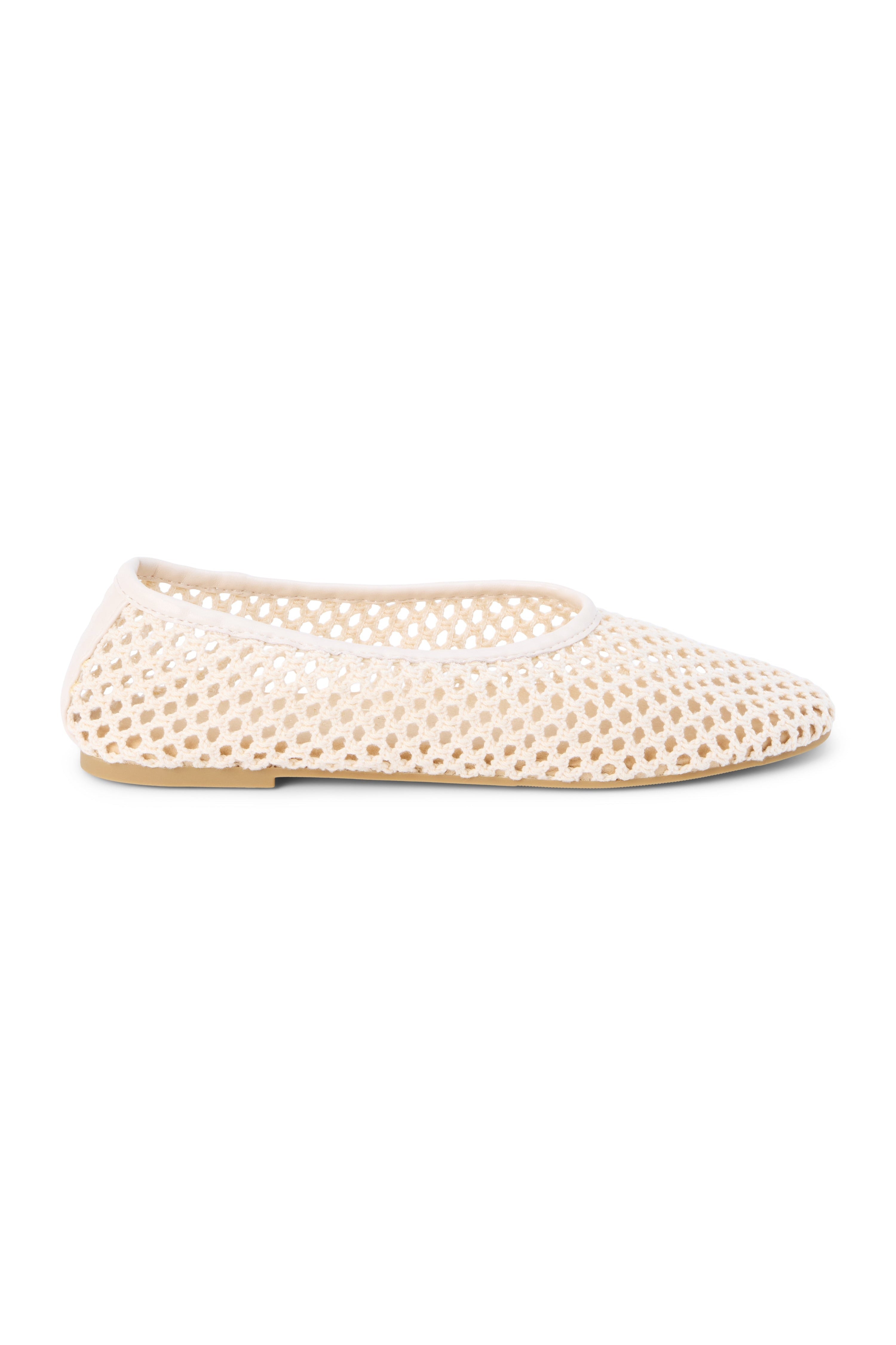 Marta Woven Flat in Ivory side view