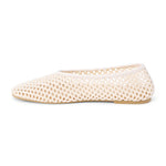 Marta Woven Flat in Ivory angle view