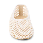 Marta Woven Flat in Ivory front view