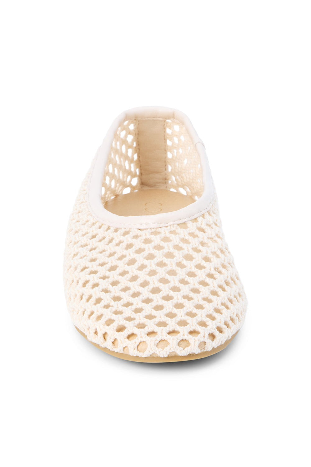 Marta Woven Flat in Ivory front view