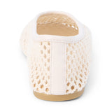 Marta Woven Flat in Ivory back view