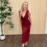 Sable Lace Trim Midi Dress