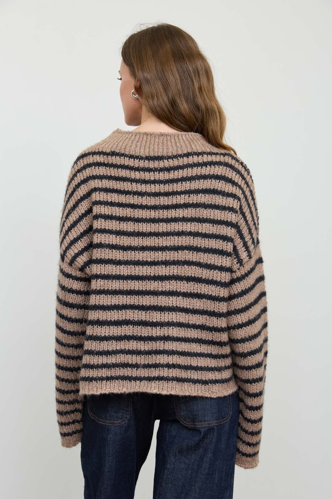 Juniper Stripe Rolled Edge Sweater