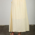 Textured Button-Front Midi Skirt - Butter Yellow