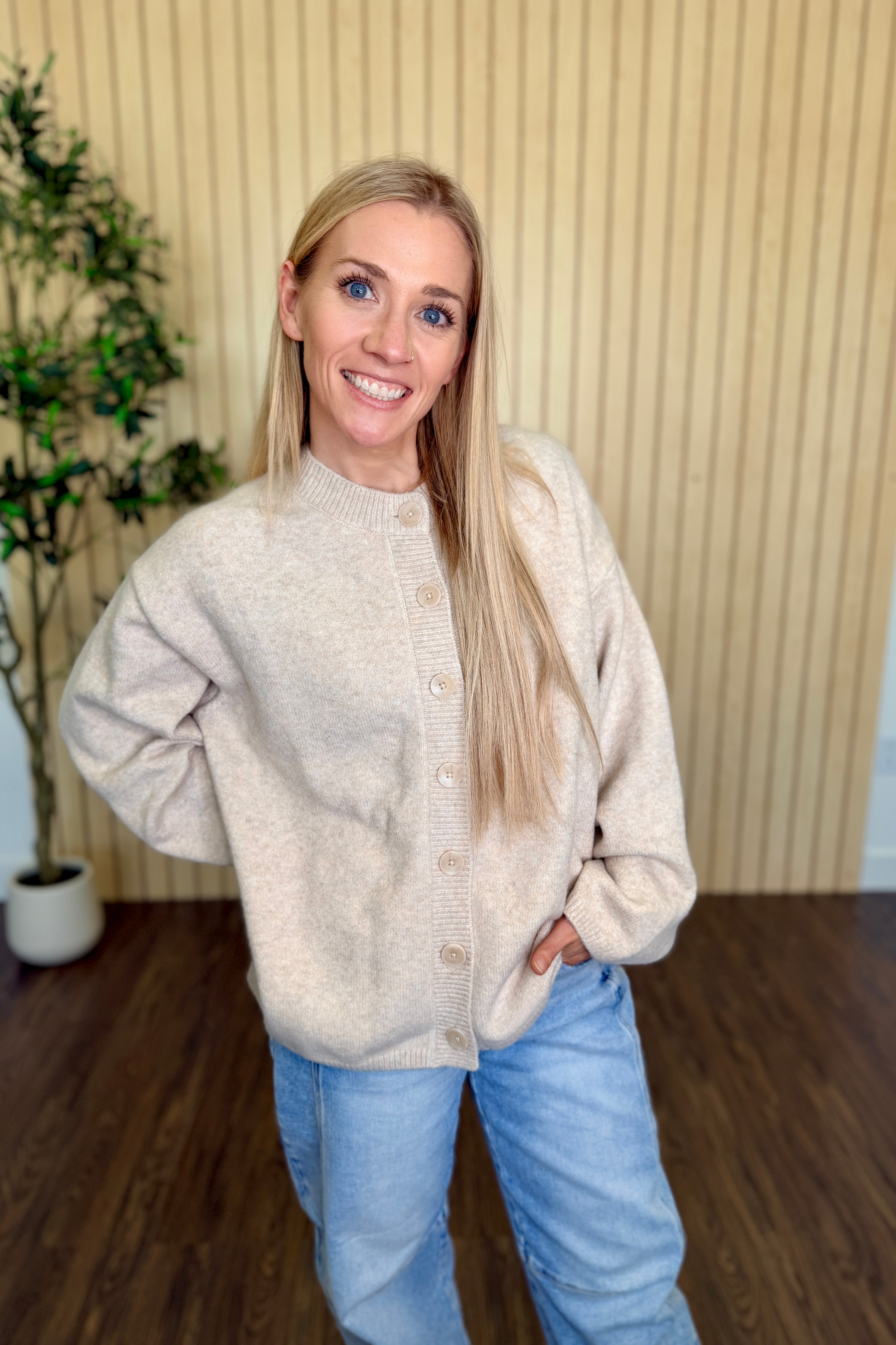 Cove Relaxed Heathered Knit Cardigan