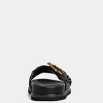 Barb Buckle Slide Sandal in Black