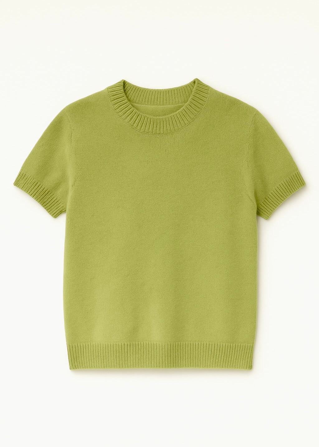 Green sweater on a white background