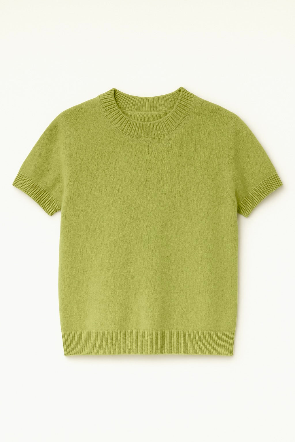 Green sweater on a white background