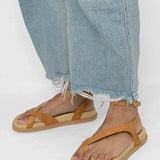 Berry Braided Slide Sandal in Camel