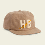 Howler Bros Big HB unstructured snapback in Cowhide, front