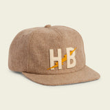 Howler Bros Big HB unstructured snapback in Cowhide, front