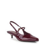 Big Screen Heel in burgundy crinkle patent, front view