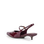 Big Screen Heel in burgundy crinkle patent, back view