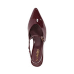 Big Screen Heel in burgundy crinkle patent, top view
