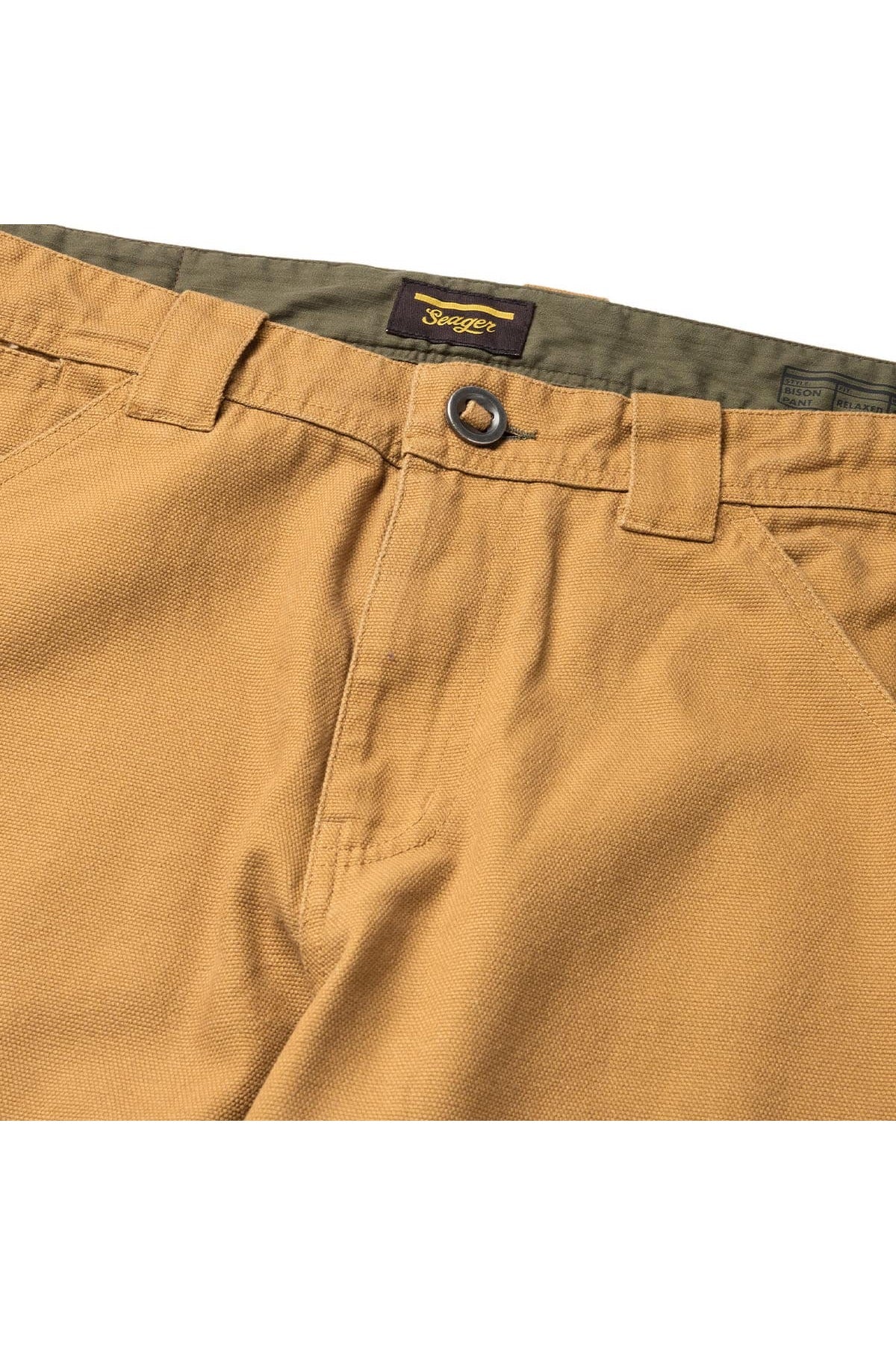 Bison Canvas Pant waistband and belt loop detail